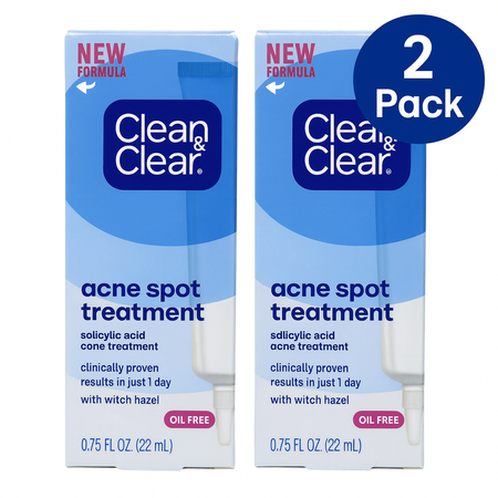 Clean & Clear Acne Spot Treatment Salicylic Acid 0.75oz 2 Pack New