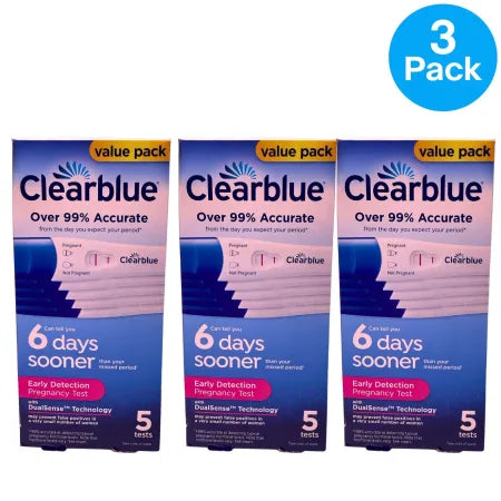 Clearblue Early Detection Pregnancy Test 5 Count Value Pack 3 Pack Bundle