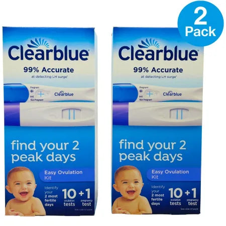 Clearblue Easy Ovulation Test Kit 10+1 Test 2 Pack box display for fertility tracking