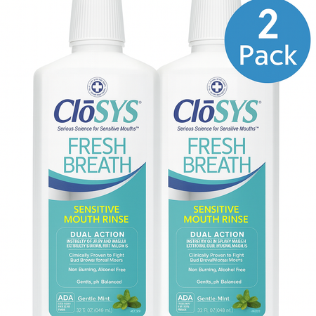 CloSYS Fresh Breath Mouth Rinse 32oz 2 Pack New
