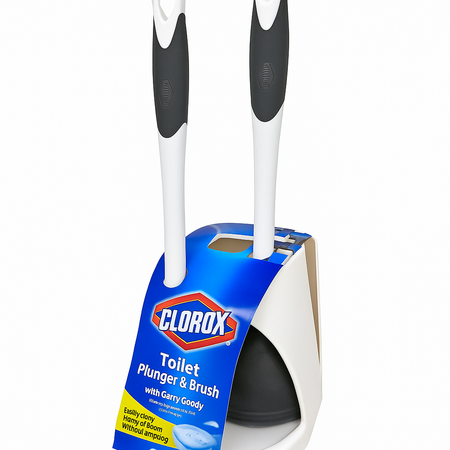 Clorox Toilet Plunger & Brush with Carry Caddy New