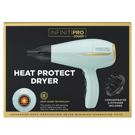 Conair InfinitiPro Heat Protect Hair Dryer with Diffuser 1 Pack New