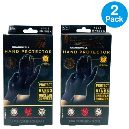 Copper Fit Guardwell Hand Protector Gloves L/XL 2 Pack New