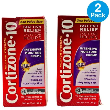 Cortizone-10 Maximum Strength Intensive Moisture Creme 2oz 2 Pack New