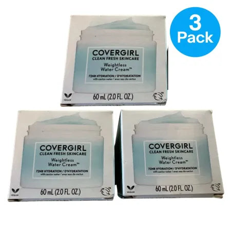 Covergirl Clean Fresh Weightless Water Cream 2oz 3-pack moisturizer product image