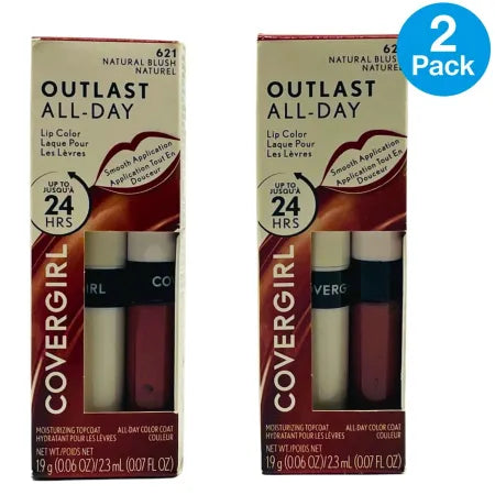 Covergirl Outlast All-Day Lip Color 621 Natural Blush 2 Pack New