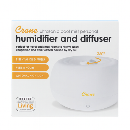 Crane Ultrasonic Cool Mist Humidifier & Diffuser 1 Pack New