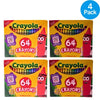 Crayola 64 Crayons Box w/ Sharpener Assorted Colors Kids Art 4 Pack