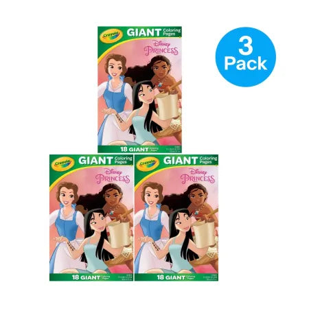 Crayola Giant Coloring Pages Disney Princess 18 Pages 3 Pack New