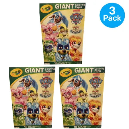 Crayola Giant Coloring Pages Paw Patrol 18 Pages 3 Pack New