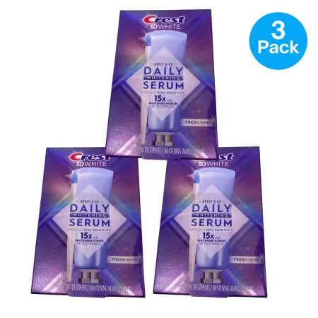 Crest 3D White Daily Whitening Serum Fresh Mint 3 Pack New 1