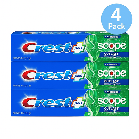 Crest Complete Plus Scope Whitening Toothpaste 4.6 oz - 4 Pack - New