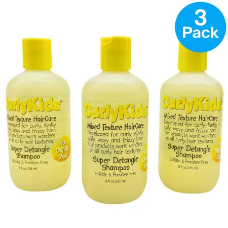 CurlyKids Super Detangle Shampoo 8 fl oz – 3 Pack – New