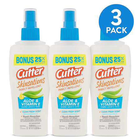Cutter Skinsations Insect Repellent 7.5oz 3 Pack New