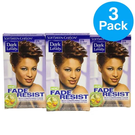Dark & Lovely Fade Resist 374 Rich Auburn Hair Color – 3 Pack – New