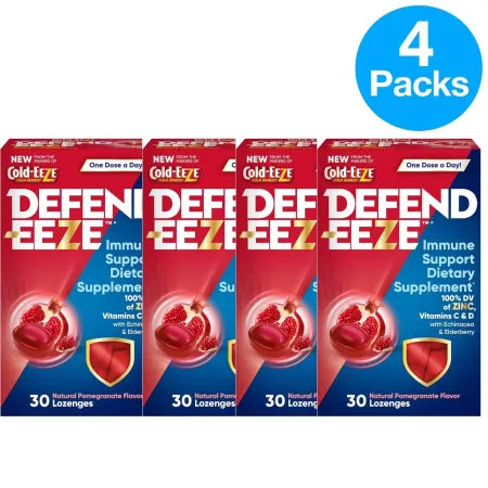 Defend-EEZE Immune Support Lozenges 30ct Pomegranate – 4 Pack – New