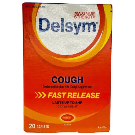 Delsym Maximum Strength Fast Release Cough 20 Caplets – 1 Pack – New 1