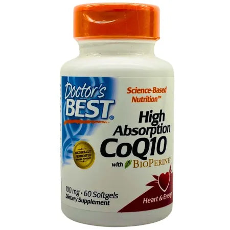 Doctor’s Best High Absorption CoQ10 with BioPerine 100 mg 60 Softgels New