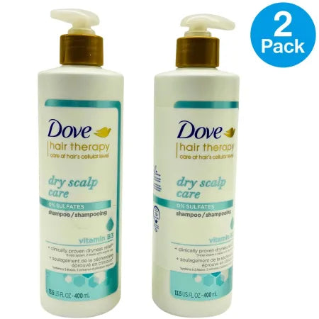 Dove Hair Therapy Dry Scalp Care Shampoo with Vitamin B3 13.5 fl oz (2 Pack)