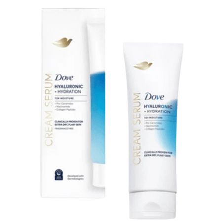 Dove Hyaluronic + Hydration Body Cream Serum 8 fl oz bottle with moisturizing formula
