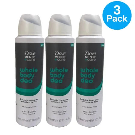Dove Men+Care Whole Body Deo Spray 4 oz 3 Pack New