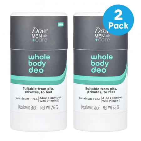 Dove Men+Care Whole Body Deodorant Stick 2.6 oz – 2 Pack – New 1