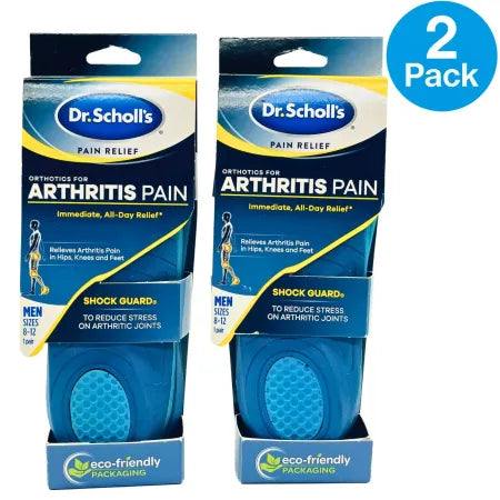 Dr. Scholl's Orthotics Arthritis Pain Relief Insoles for Men, Size 8-12, 2 Pack