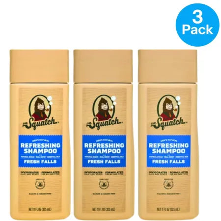 Dr Squatch Refreshing Fresh Falls Shampoo 11oz bottles in 3-pack