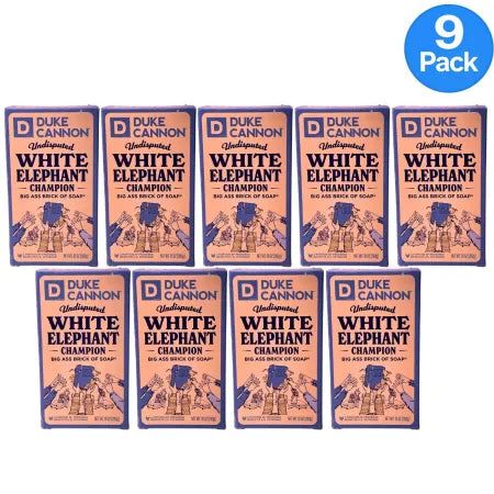 Duke Cannon White Elephant Soap 10oz bars 9-pack display