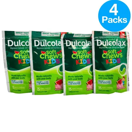 Dulcolax Kids Soft Chews Watermelon 15 Ct (4 Pack) EXP 08/2026 New 1