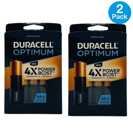 Duracell Optimum AA 6ct (2 Pack) New 1