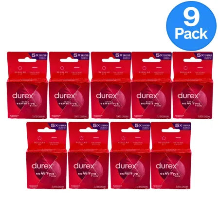 Durex Extra Sensitive Thin Latex Condoms 3 Count (9 Pack) New Exp 03/2029