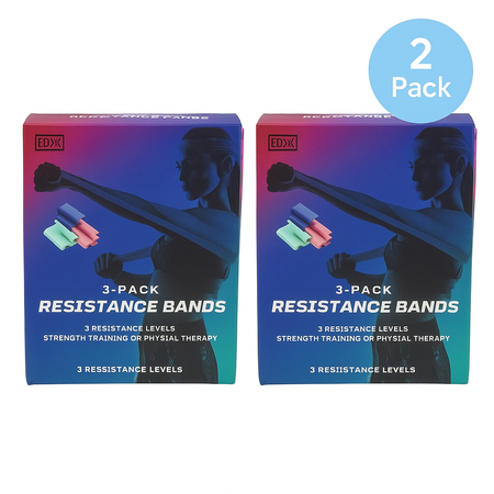 EDX Resistance Bands 3-Pack set for strength training and physical therapy exercises