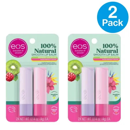 EOS 100% Natural Lip Balm 0.14 oz 2 Pack New