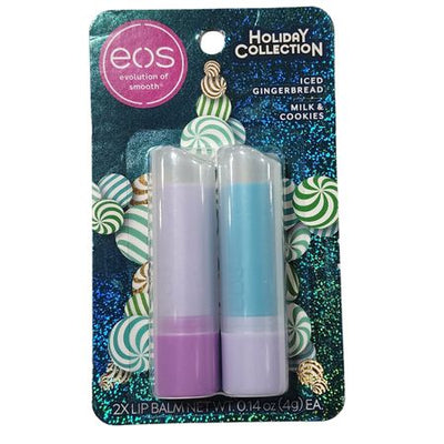 EOS Holiday Collection Lip Balm Duo - Two nourishing lip balms in festive holiday packaging