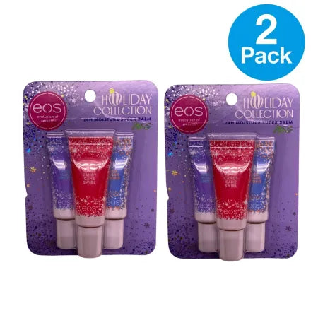 EOS Holiday Collection Lip Balm Trio 24H Moisture Super Balm 2 Pack New
