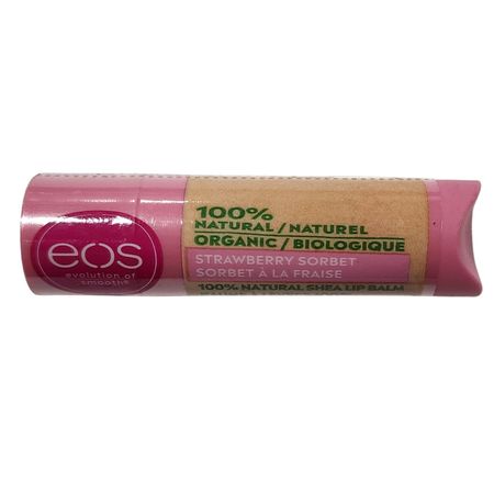 EOS Organic Lip Balm Strawberry Sorbet 0.14oz New