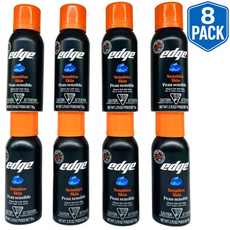 Edge Sensitive Skin Shave Gel with Aloe 2.75 oz (8 Pack) New
