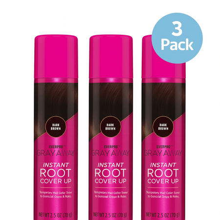 Everpro Gray Away Instant Root Cover Up Dark Brown 2.5oz 3 Pack New