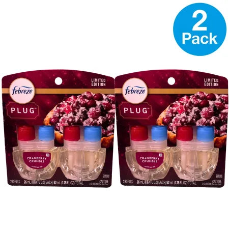 Febreze Plug Cranberry Crumble 0.87 fl oz 2 Pack Limited Edition NEW
