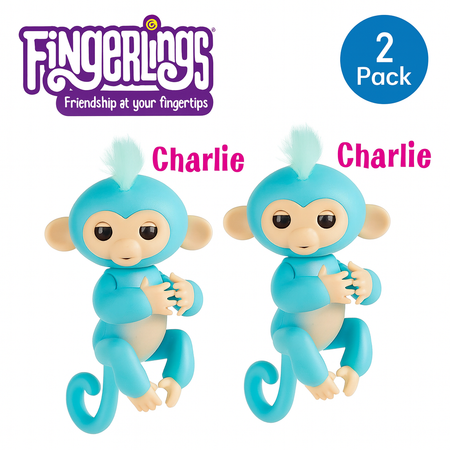 Fingerlings Baby Monkey Charlie Interactive Toy 2 Pack New
