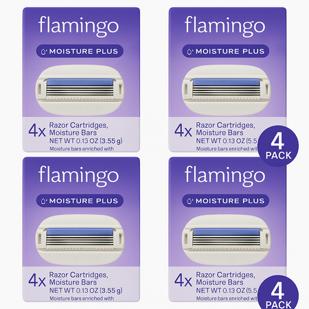 Flamingo Razor Cartridges Moisture Plus Aloe Coconut Shea 4 Count Pack New