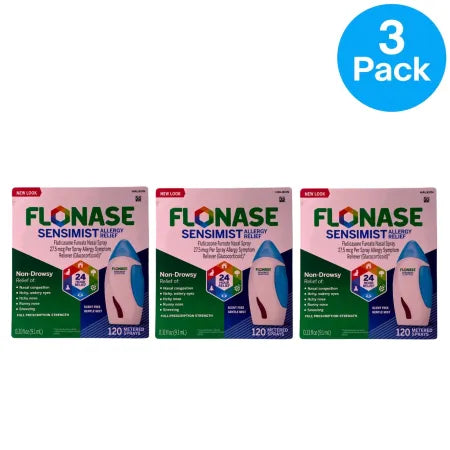 Flonase Sensimist 120 Sprays Allergy Relief Nasal Spray 3 Pack EXP: 2028/06