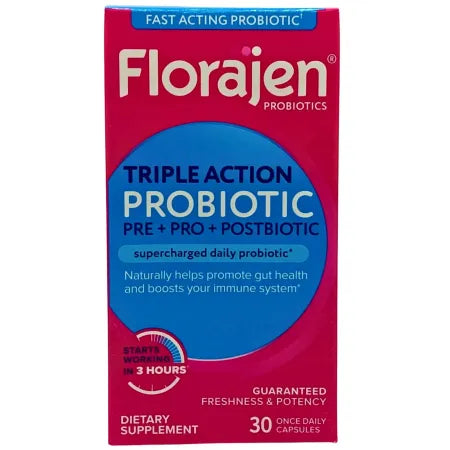 Florajen Triple Action Probiotic 30 Capsules – Exp 05/2026