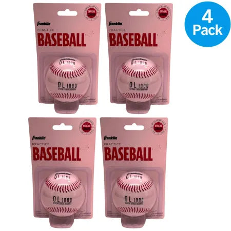 Franklin Practice Baseball Official League Ball Synthetic Cover 4 Pack New