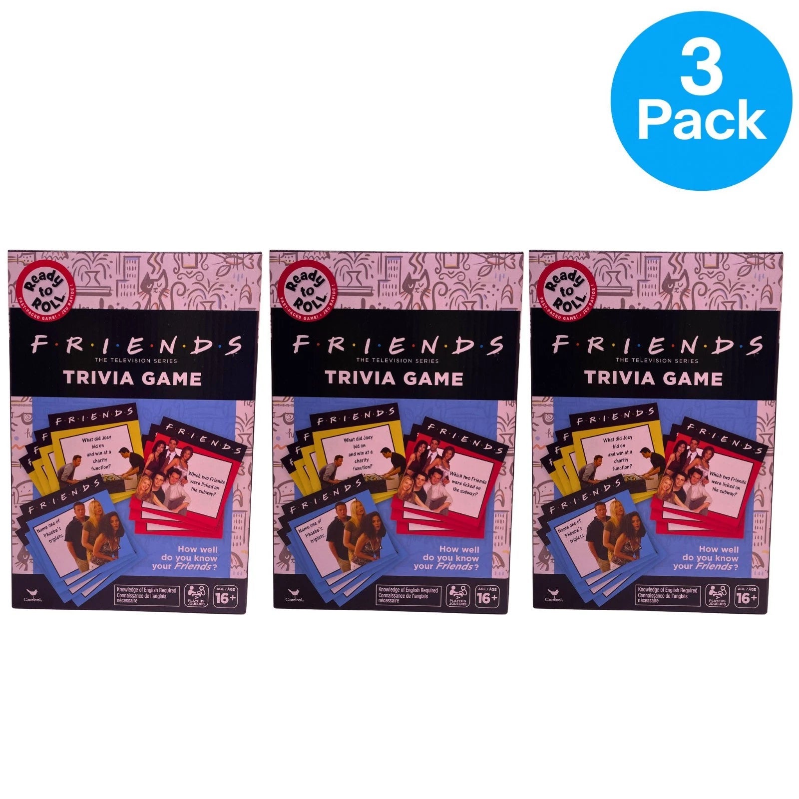 Friends Trivia Game Card Set 3 Pack 200 Questions New