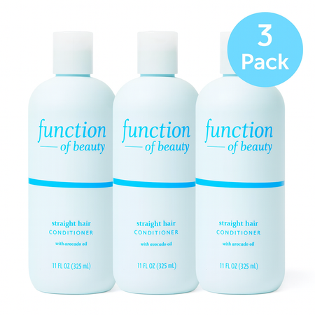 Function of Beauty Straight Hair Conditioner 11 fl oz 3-pack bottles for smooth, nourished hair