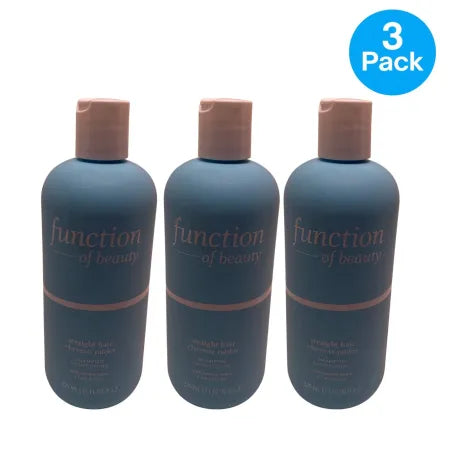 Function of Beauty Straight Hair Shampoo 11oz Coconut Water 3 Pack bottle display
