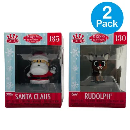 Funko Minis Rudolph & Santa Claus Vinyl Figures 2-Pack New