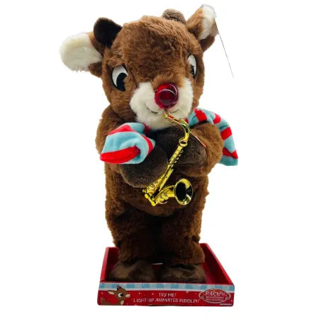 Funko Rudolph Light-Up Animated Plush Reindeer w/ Saxophone 1-Pack New